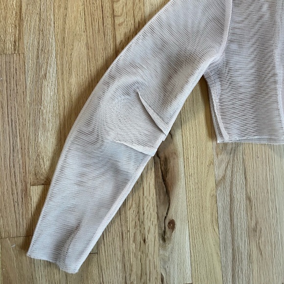 ALO YOGA mode jacket mesh cropped zip up hoodie nectar pristine size S - Picture 9 of 12